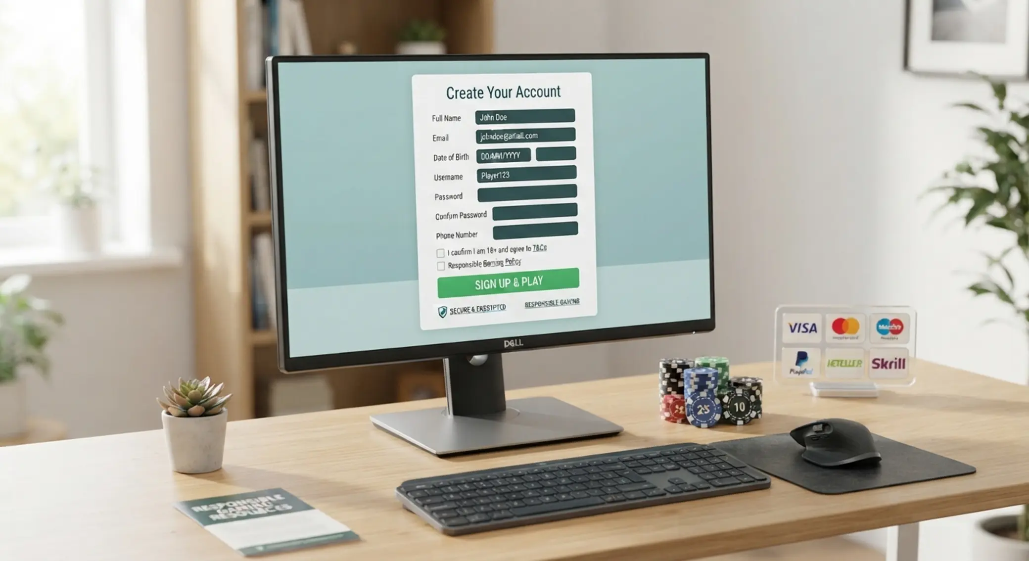 Rejestracja w kasynie online Formularz rejestracji w kasynie online na ekranie komputera