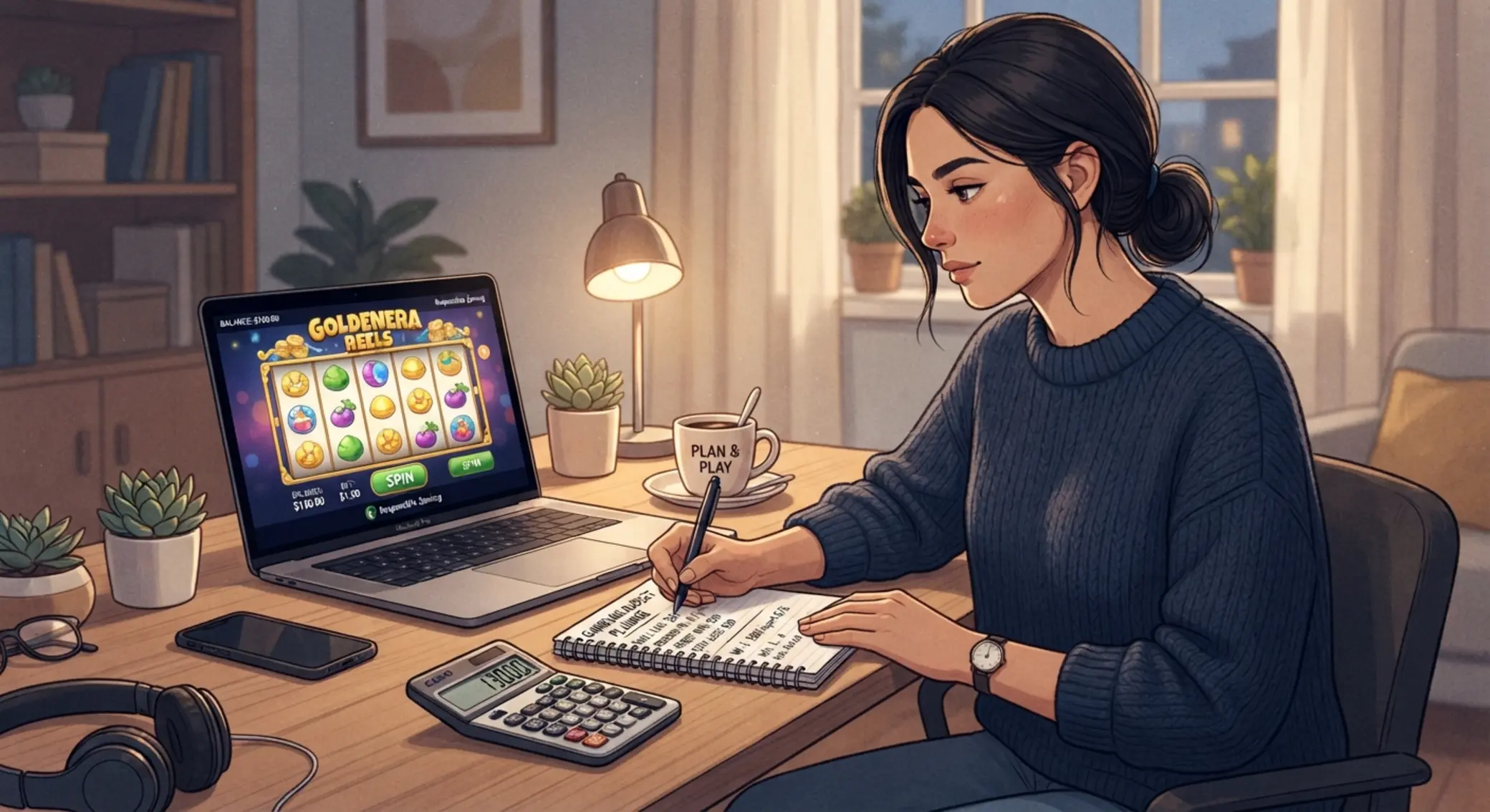 Planowanie budżetu przy grze w sloty Gracz planujący budżet do gry w sloty online